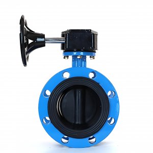 法蘭式蝸輪蝸桿蝶閥DN125，1.6Mpa橡膠密封